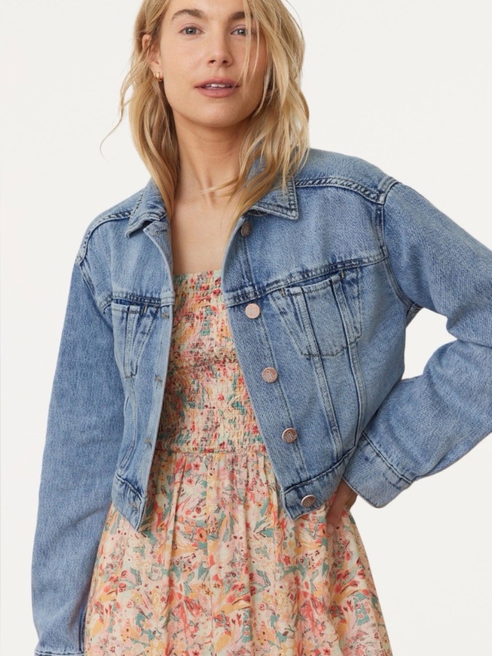 Marine Layer Ash Crop Denim Jacket - Women's Size: l large